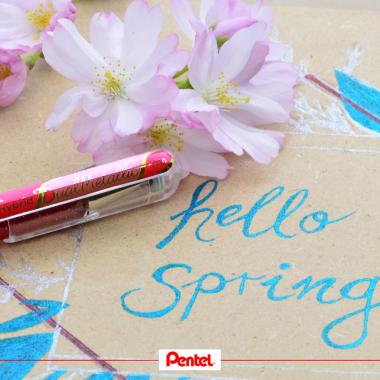 Pentel zselés rollertoll kupakos Dual-Hybrid metál 1,0 mm - ezüst
